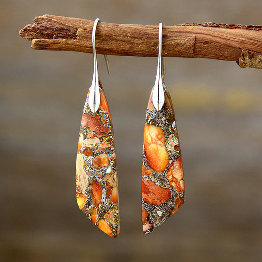 Imperial Jasper Zeya Earrings - Orange