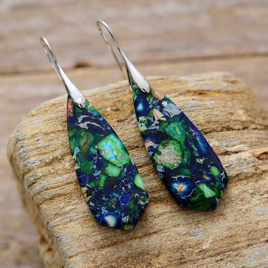 Imperial Jasper Deep Sea Earrings