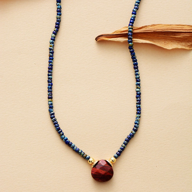 Seed Beads Teardrop Choker Necklace