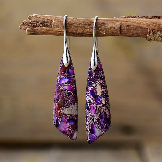 Imperial Jasper Zeya Earrings - Purple
