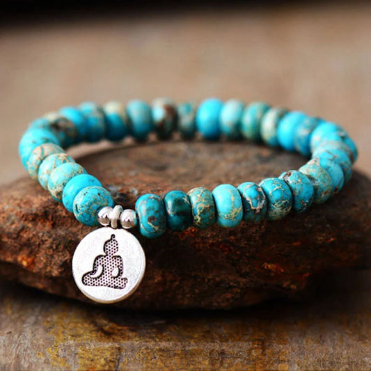Imperial Jasper Turquoise Buddha Bracelet