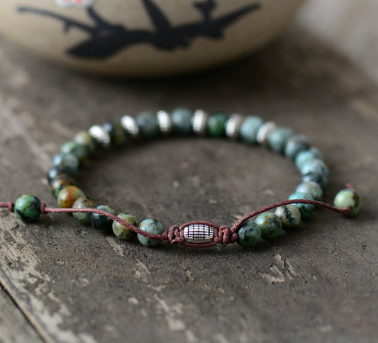 African Turquoise Beaded Bracelet
