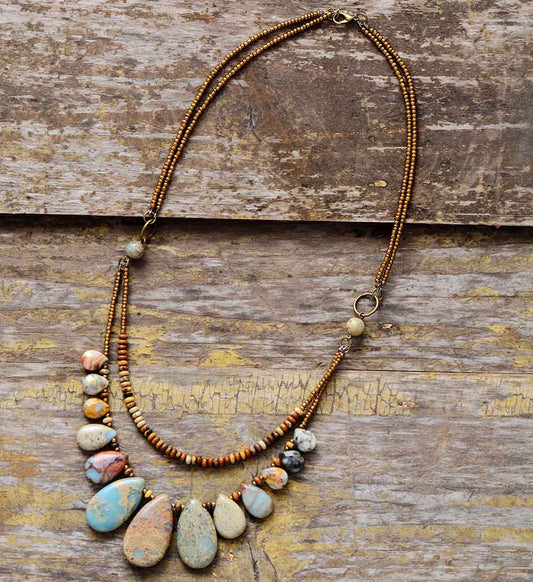 Sehaya Jasper Teardrop Necklace 01