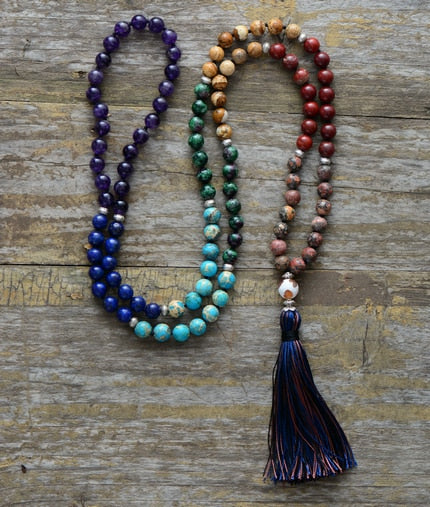 7 Chakra Mala Tassel Necklace