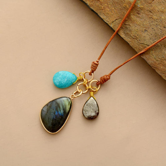 Labradorite & Amazonite Boho Necklace