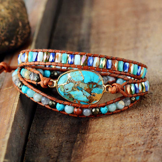 Sehaya Gold Line Turquoise Bracelet Image 01