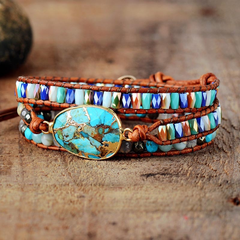 Sehaya Gold Line Turquoise Bracelet Image 03