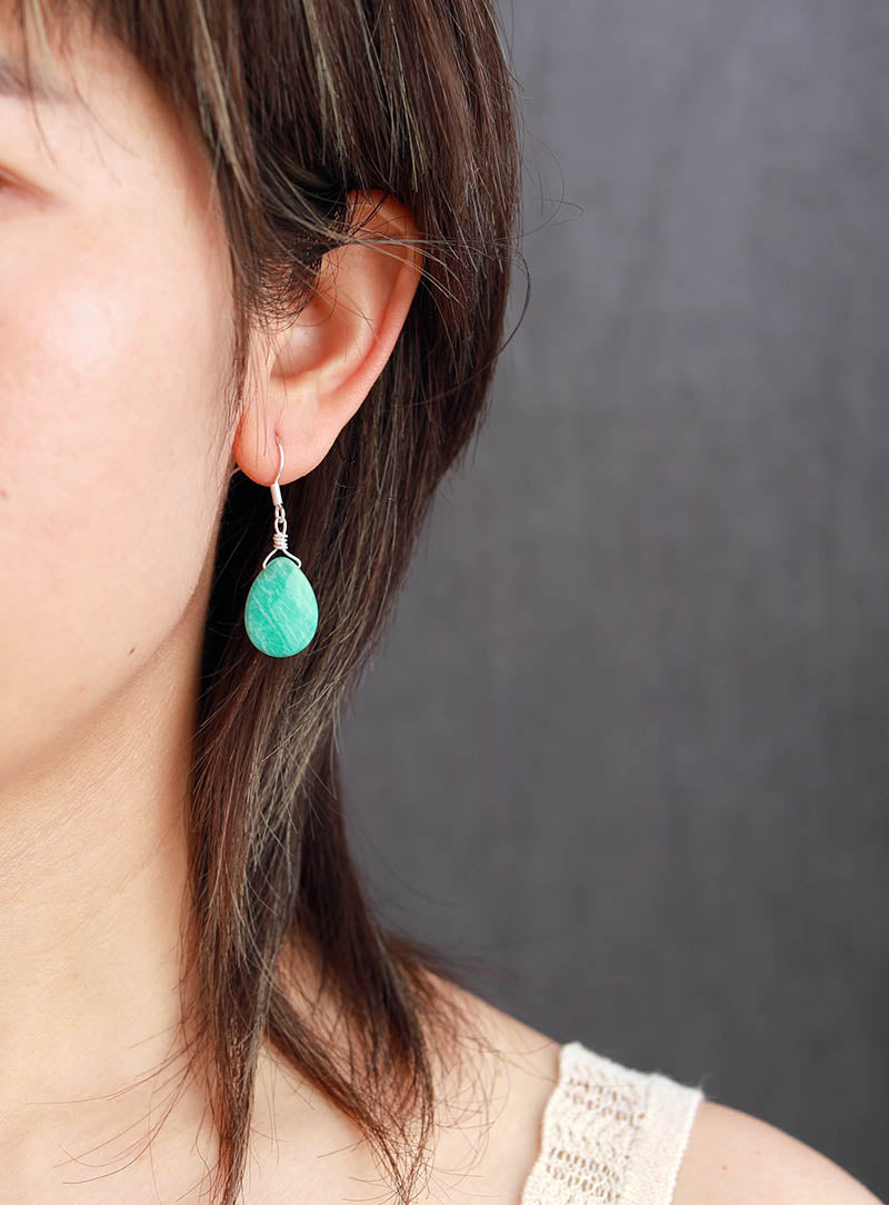 Amazonite Teardrop Earrings