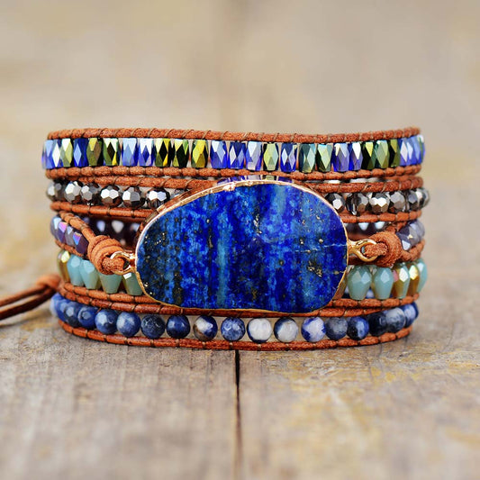 Sehaya Lapis Lazuli Statement Wrap Bracelet Image 01