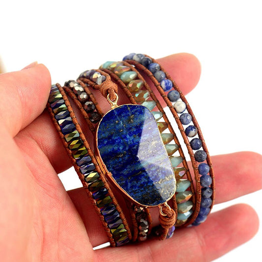 Sehaya Lapis Lazuli Statement Wrap Bracelet Image 02