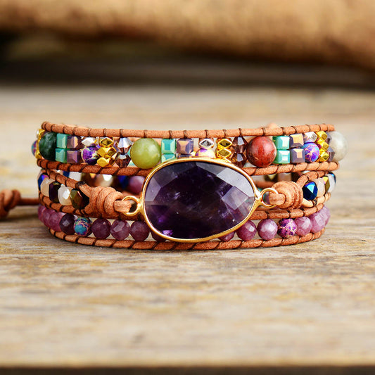 Sehaya Amethyst Crystal Statement Bracelet 01