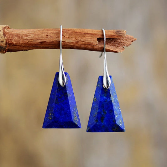 Lapis Lazuli Trapezoid Drop Earrings