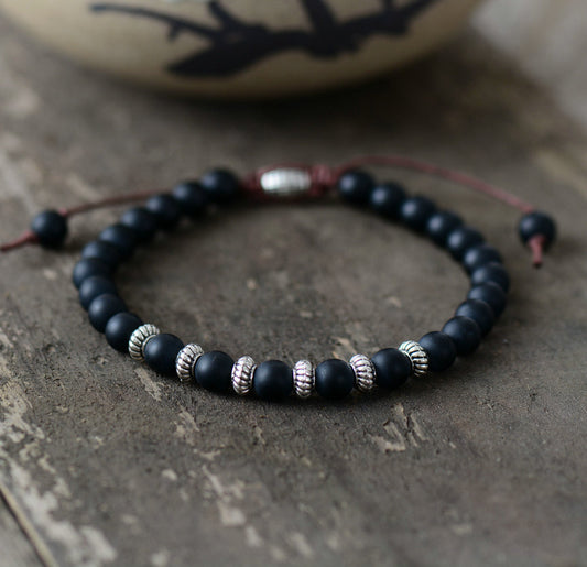 Black Onyx Beaded Bracelet