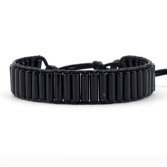 Tube Beads Black Onyx Bracelet