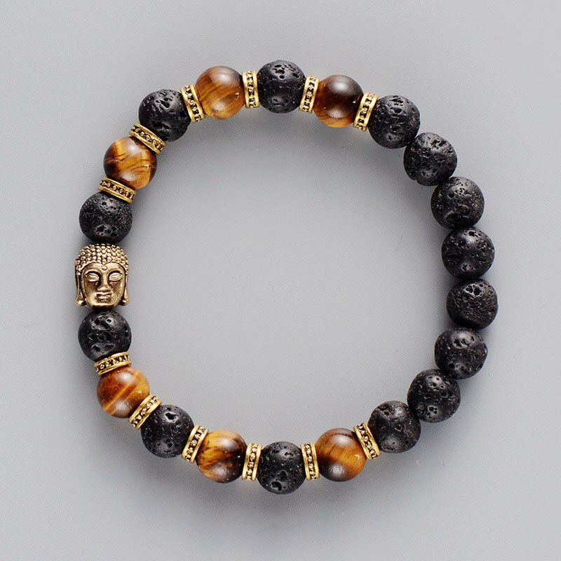 Sehaya Tiger Eye Lava Stone Buddha Bracelet 03