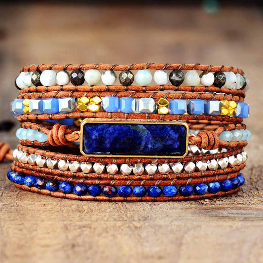 Sodalite Statement Wrap Bracelet