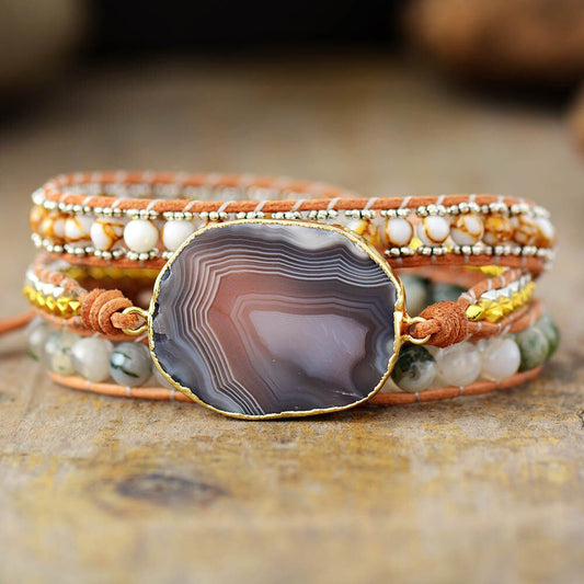 Botswana Agate Statement Bracelet