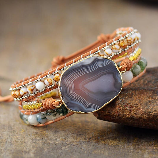 Botswana Agate Statement Bracelet