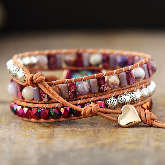 Purple Eye Boho Wrap Bracelet