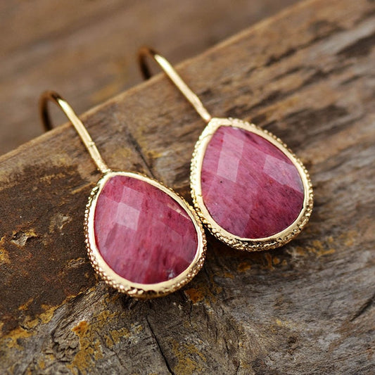 Grace Natural Stone Teardrop Earrings