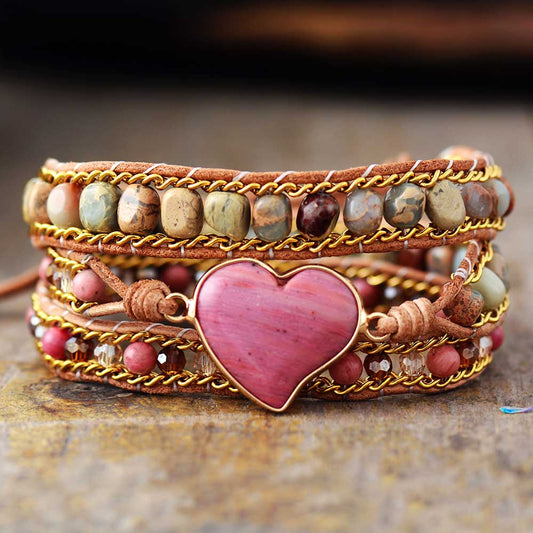 Sehaya Rhodonite Heart Bracelet 01