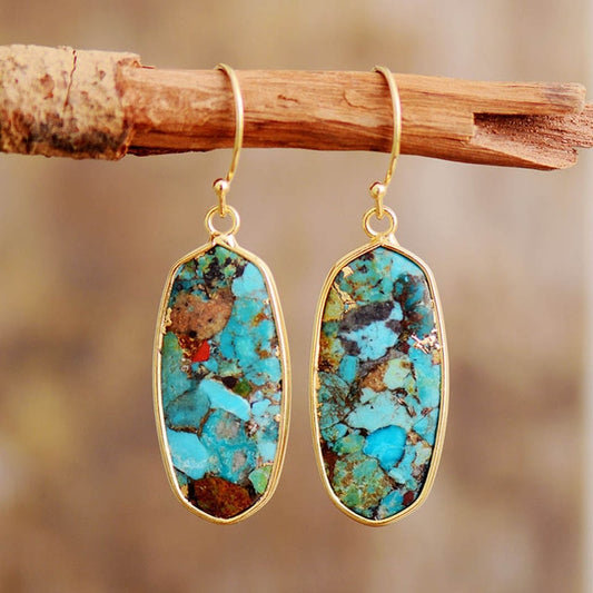 Turquoise Stone Classic Earrings