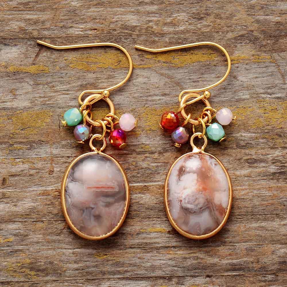 Rhinestone Antique Blossom Drop Earrings