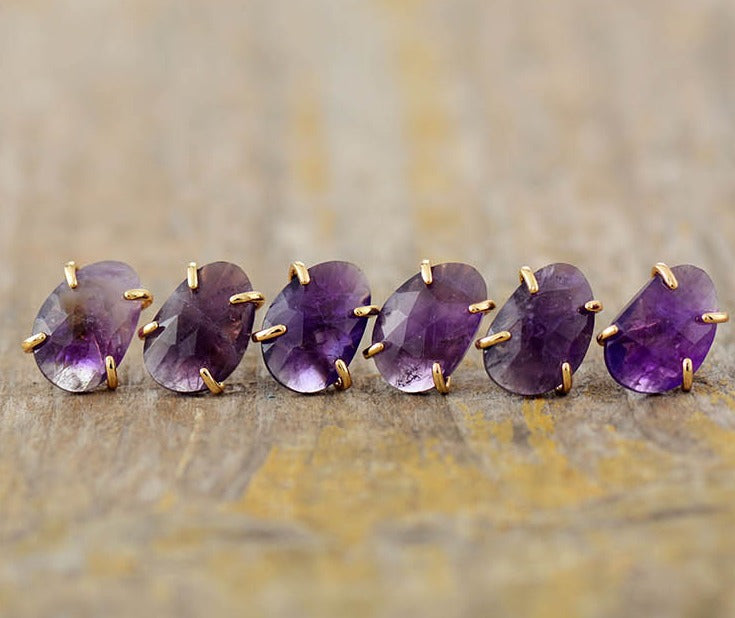 Amethyst Stud Earrings