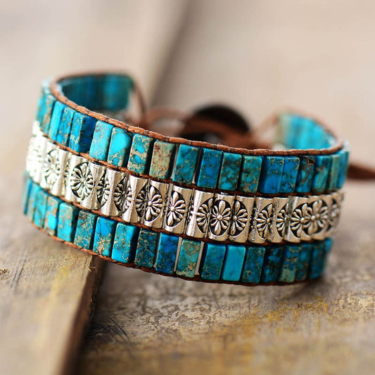 Turquoise Antique Statement Wristband Bracelet