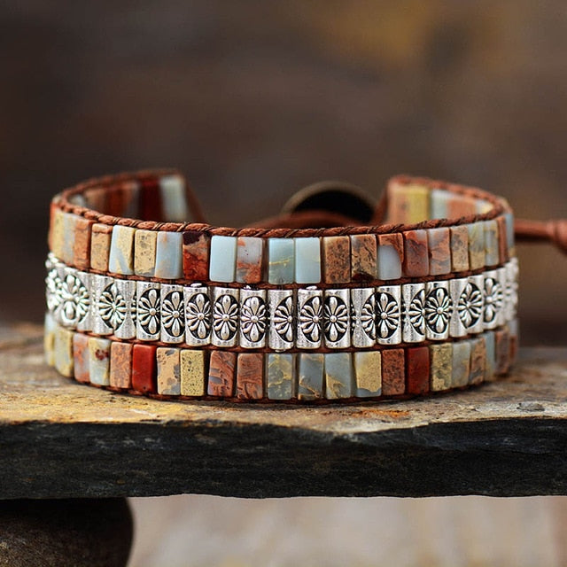 Earth Antique Statement Wristband Bracelet