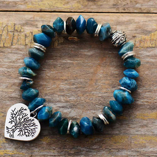 Sehaya Tree of Life Apatite Stretch Bracelet 01