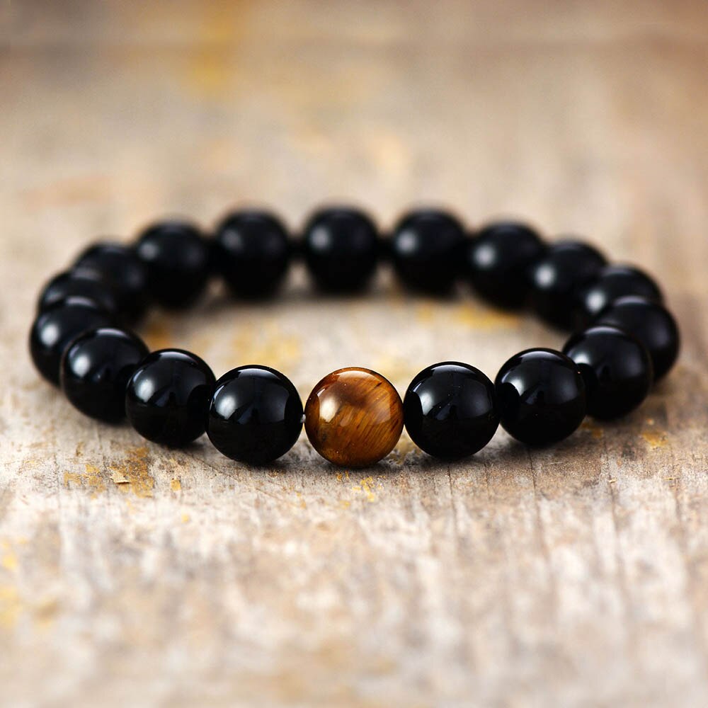 Sehaya Black Obsidian & Tiger Eye Bracelet 01