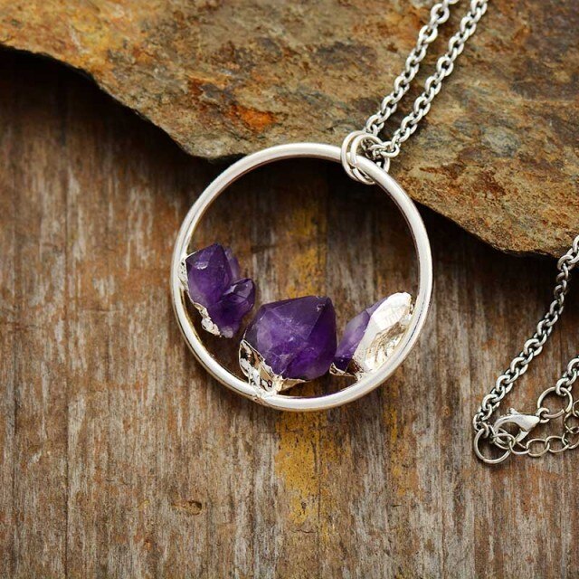 Amethyst Rough Stone Necklace