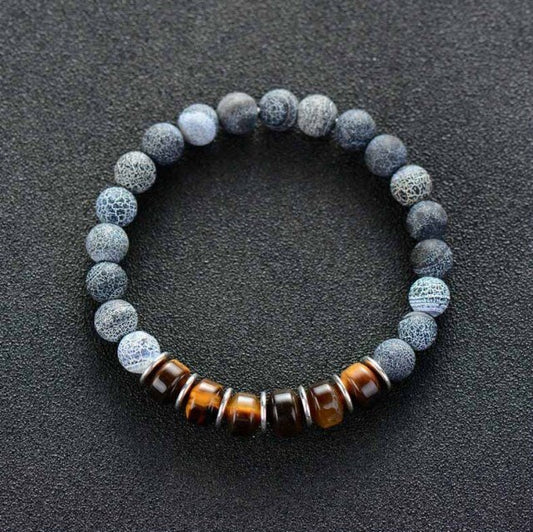 Agate & Tiger Eye Stretch Bracelet