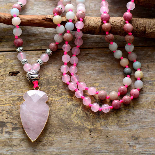 Fine Arrowhead Rose Quartz Premium Necklace